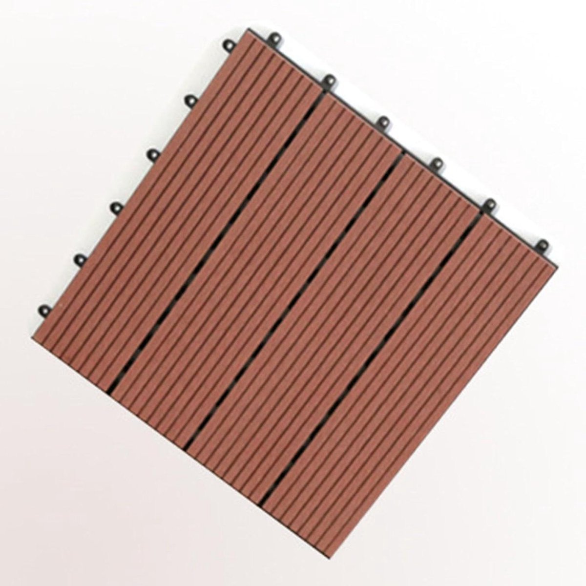 Terrastegels Composiet - Klikplanken Tuin - Buiten Vloer Leggen - In elkaar grijpend Systeem - 30x30 cm - Houtkleur