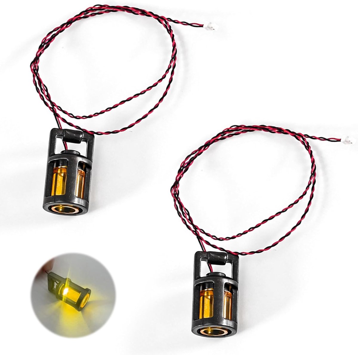 Miniatuur LED-lantaarn voor poppenhuizen - 15 cm kabel - 2 stuks - sfeervolle verlichting voor miniatuurdecoratie - ShopVlot
