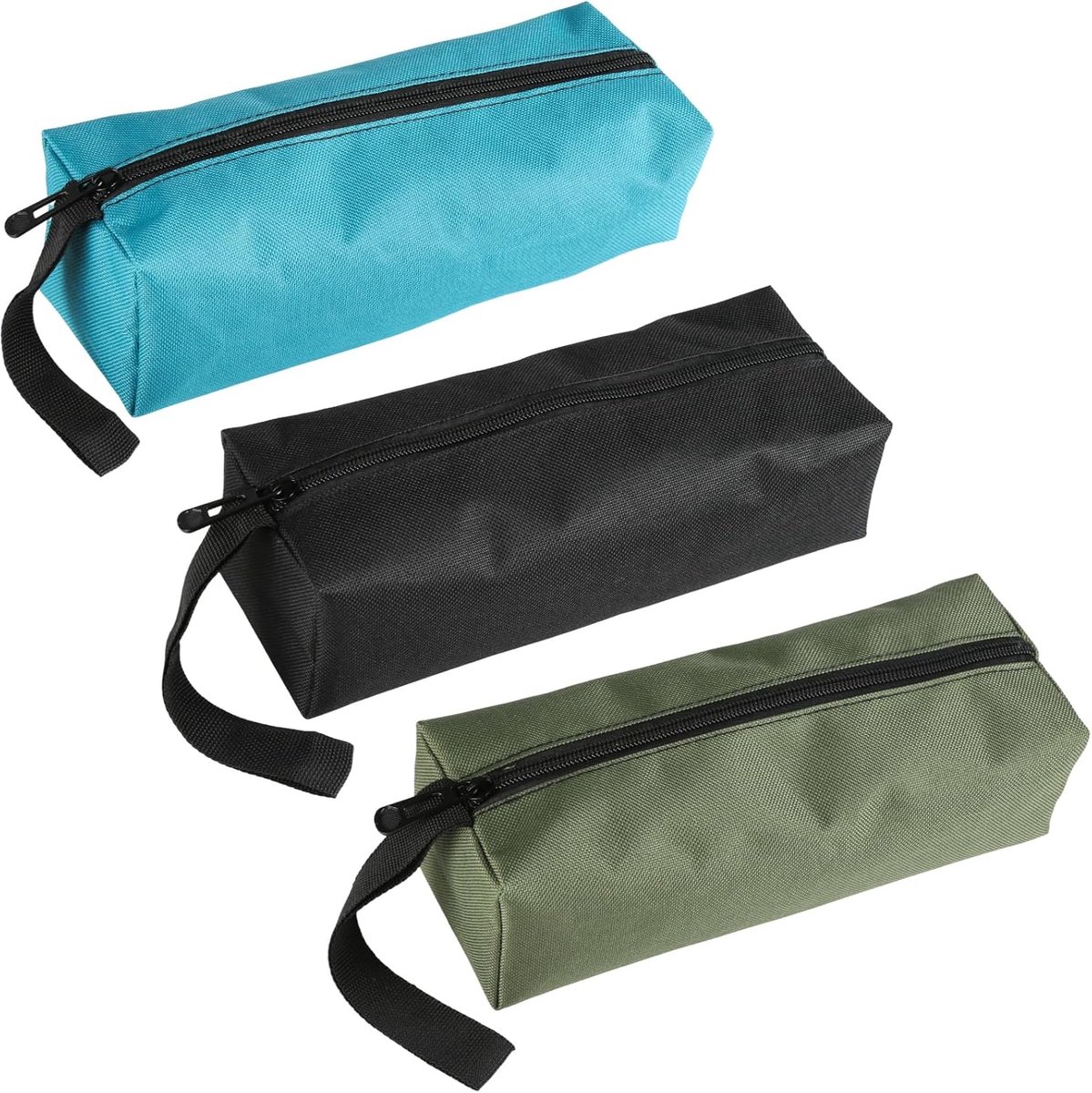 SnelShoppen - 3 Stuks Portable Tool Bag Klein 600D Oxford Stof Waterdichte Rits Gereedschapszak met Band Multifunctioneel Slijtvast Tarpaulin Opbergza