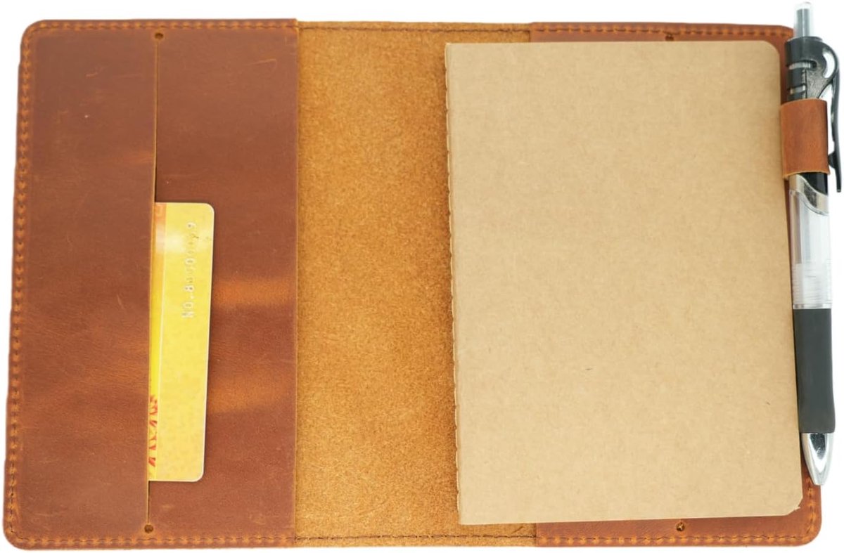 SnelShoppen - Herbruikbaar Schrijfdagboek Leer Planner Cover Geschikt Voor Hobonichi Cousin, Stalogy, Midori, Bijbel A6 10.5cm x 14.8cm Notitieboek Po