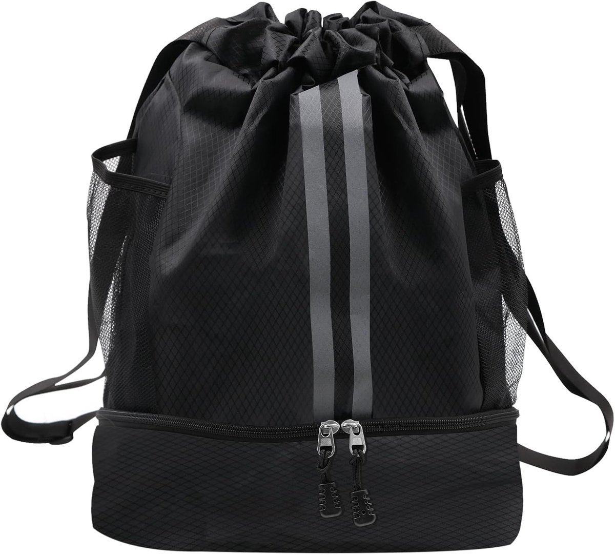 SnelShoppen - Drawstring Bag met Schoencompartiment, Voetbalschoenentas Gym Rugzak, Waterdichte PE Tas voor Mannen Vrouwen School en Reizen