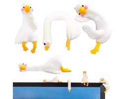 SnelShoppen - Mini Figuren 4 Stuks Desk Decoratie met Miniatuur Dieren - Grappige Kantoor Gadgets - Gans - Perfecte Cadeaus voor Thuiswerk en Kantoor