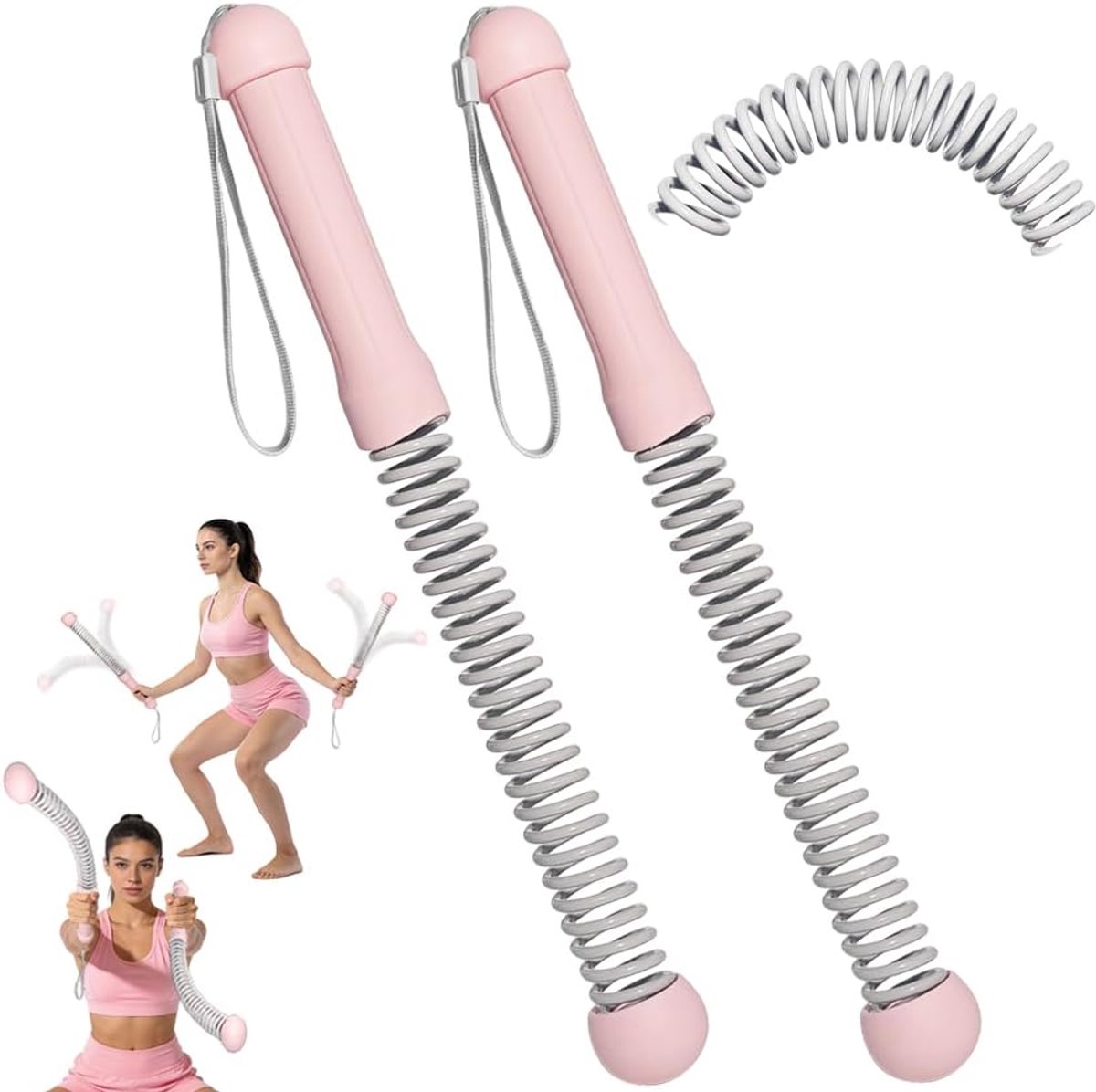 SnelShoppen - Ropeless Battle Rope Set - 2 Delen Draadloze Trainingslijnen voor Krachttraining - 44 cm - Geschikt voor Thuis, Gym en Buiten