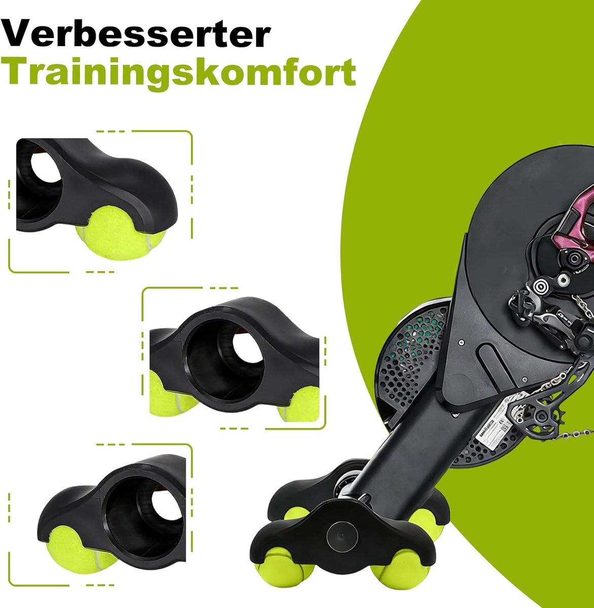 4pcs Rocker Plate Feet, Cycling Snap Rocker Feet Adapter Indoor, Portable Rocker Plates Bike Trainer with 8 Tennis - ShopVlot