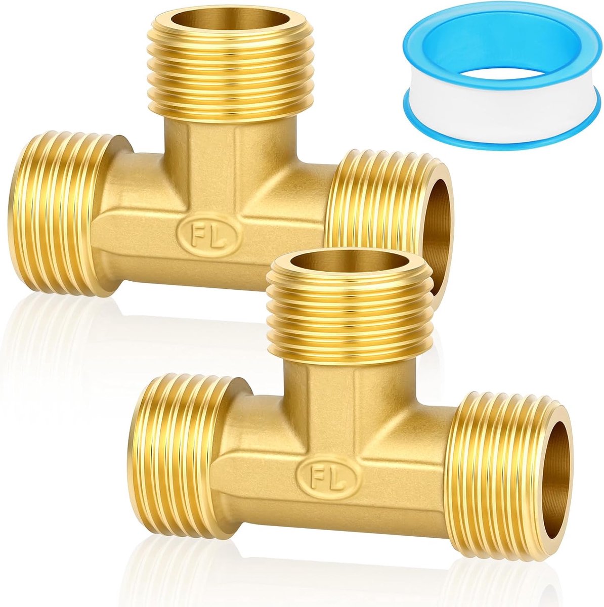 Pompschroefverbinding 1/2" - messing - inclusief afdichtringen - ideaal voor waterafvoer - SnelShoppen