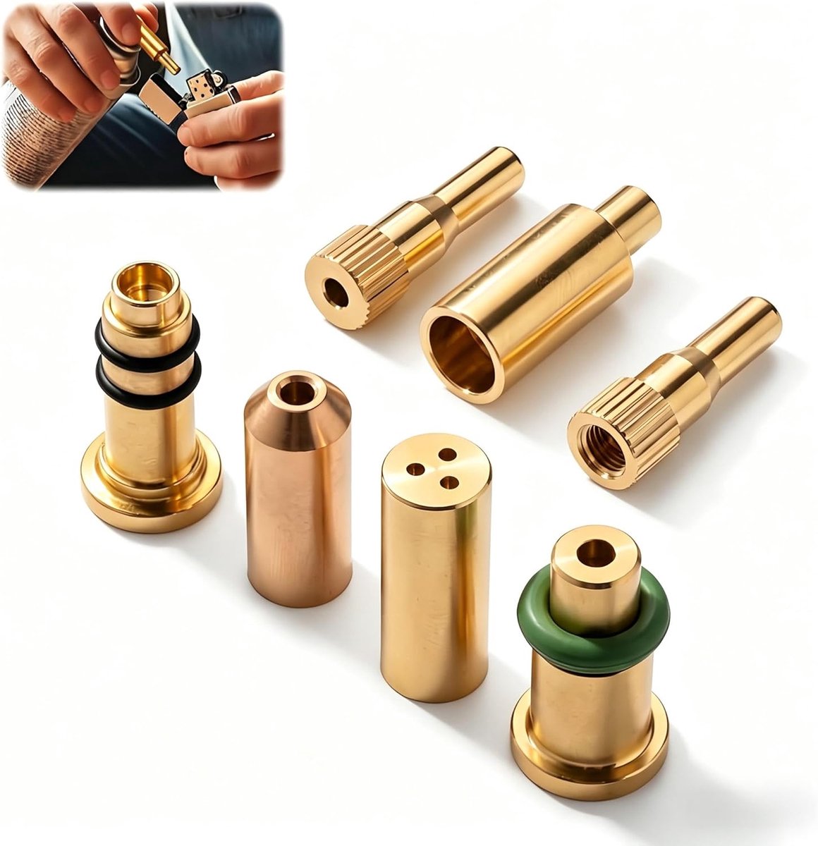 SnelShoppen - Lighter Fill Adapter Set voor Gasflessen, Universele Vuladapter, Geschikt voor Camping, Feest, BBQ, Tuin, Keuken, 4-delige Set