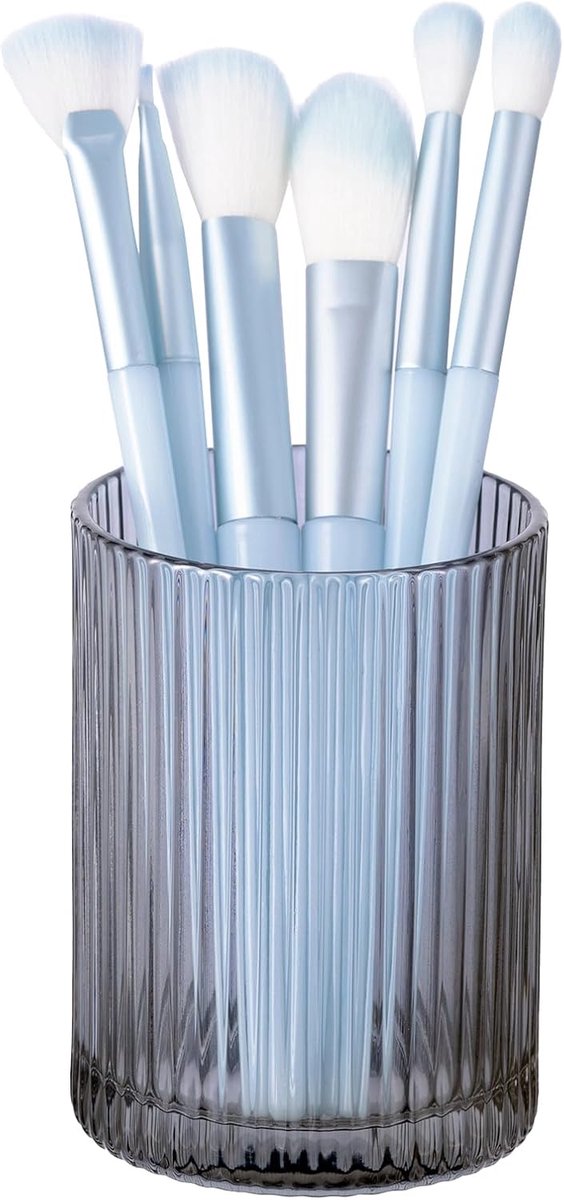 Elegante make-up borstelhouder organizer van glas, vintage design voor cosmetische borstels en bureau-accessoires, ideaal voor opberging en decoratie