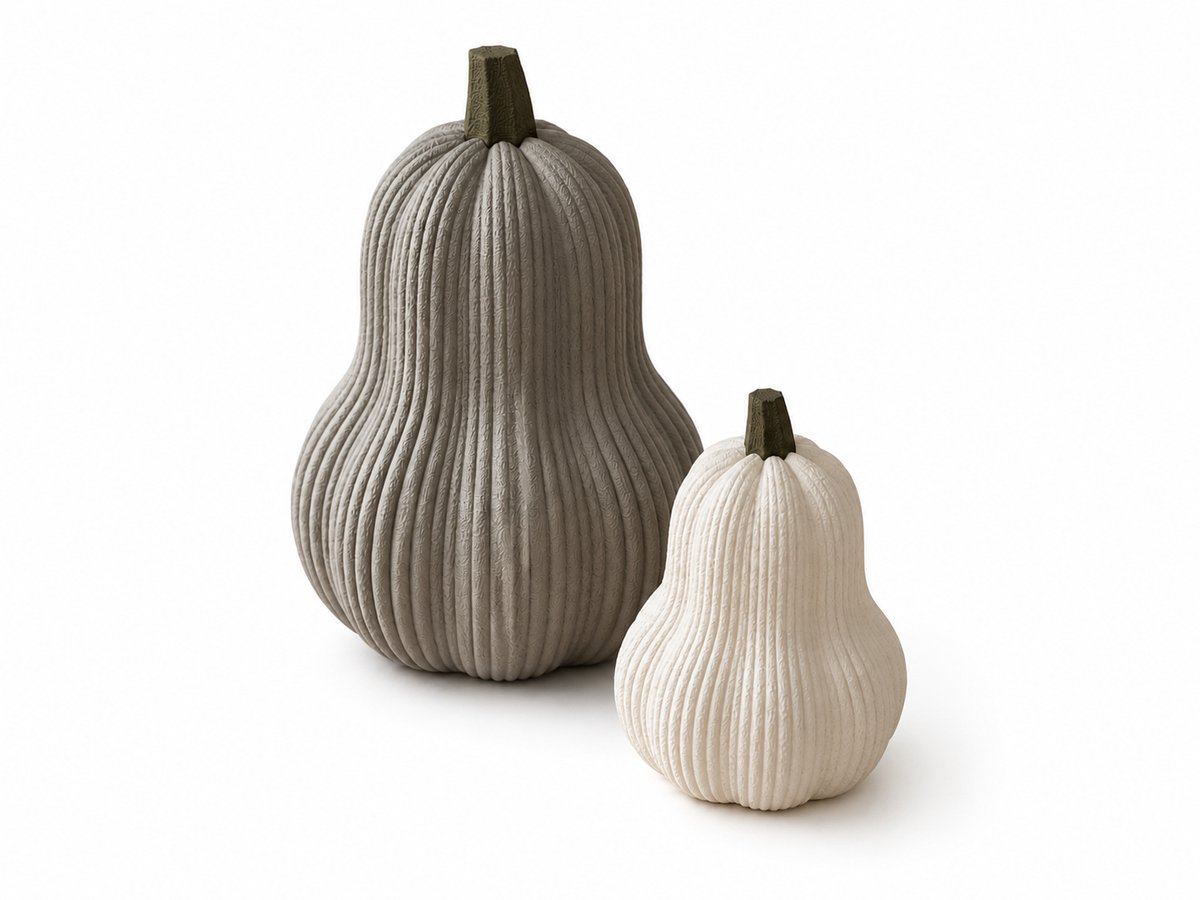 Set van 2 Decoratieve Pompoenen – 3D-Geprinte Herfstdecoratie