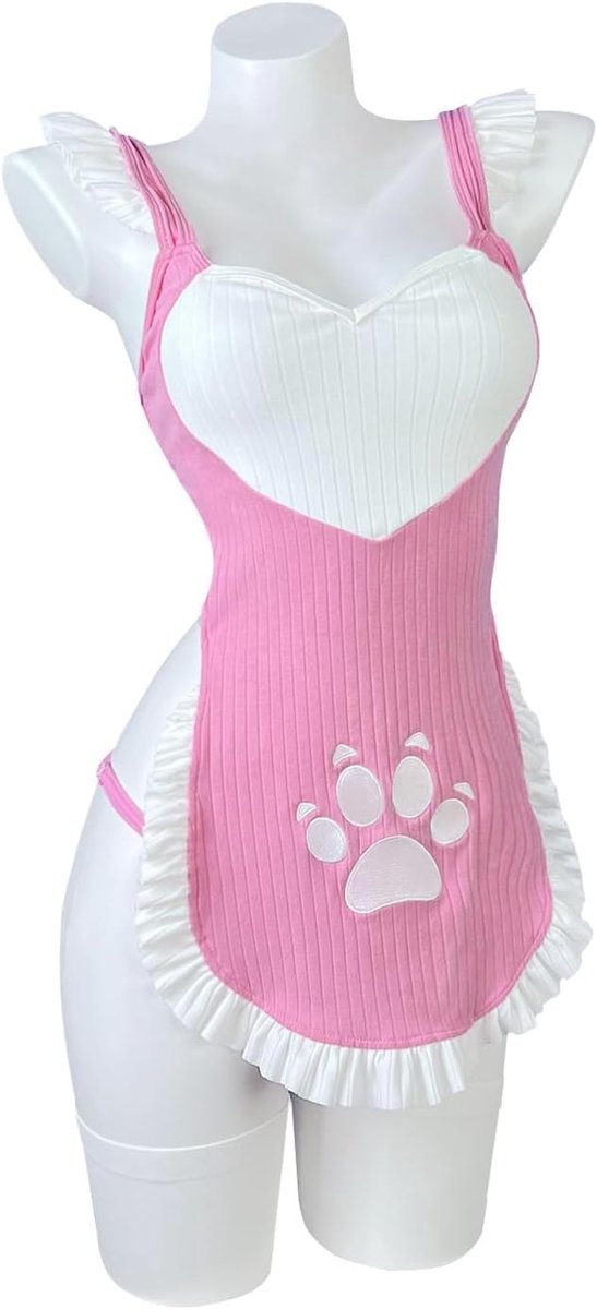 Sexy Cats Maid Outfit Cosplay voor Dames - Anime Kostuum met Schattige Schort en Lingerie voor Feestjes