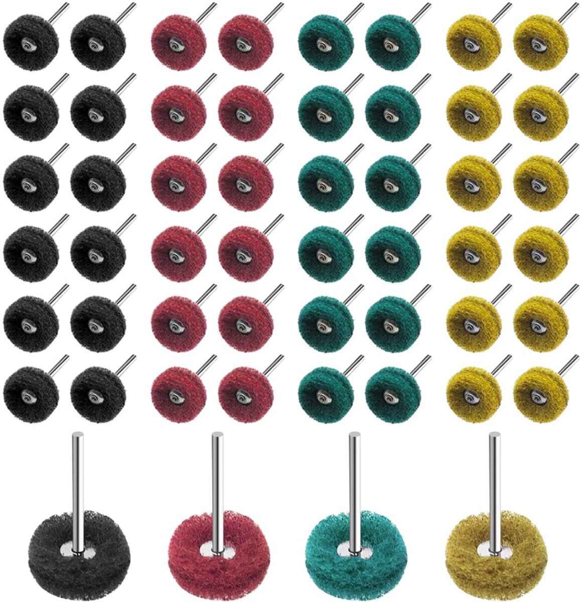 80 stuks/4 kleuren slijpmiddel polijstschijven 25mm korrel 120/180/320/400 slijpmiddel polijstschijven voor rotatiegereedschappen voor polijsten en slijpen