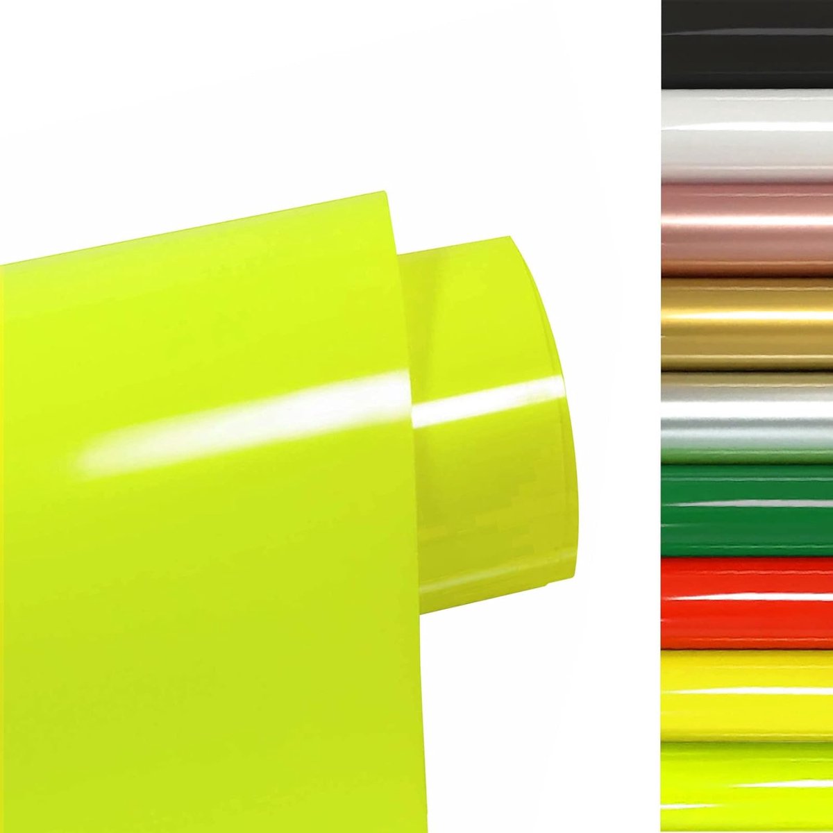 Warmteoverdracht Vinyl Roll, Plotterfolie, Heat Transfer Vinyl 30 cm × 3 m, strijktransferfolie, voor doe-het-zelf T-shirt, stoffen (Fluorescerend Geel)