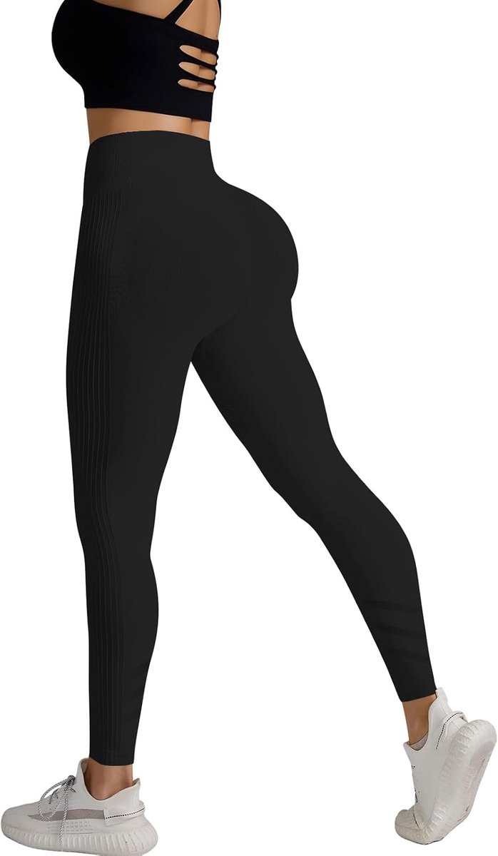 Sportlegging voor dames met hoge taille, elastische push-up-legging zonder naden, sportkleding voor yoga, fitness, pilates, training