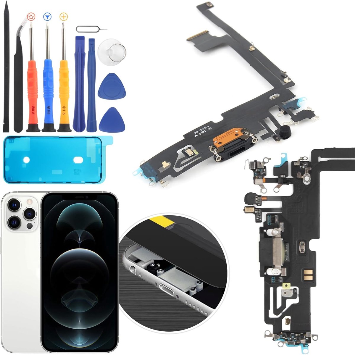 Oplaadaansluiting compatibel met iPhone 12 Pro Max USB dock connector voor iPhone 12 Pro Max flexibele kabel oplaadpoort oplaadaansluiting vervanging