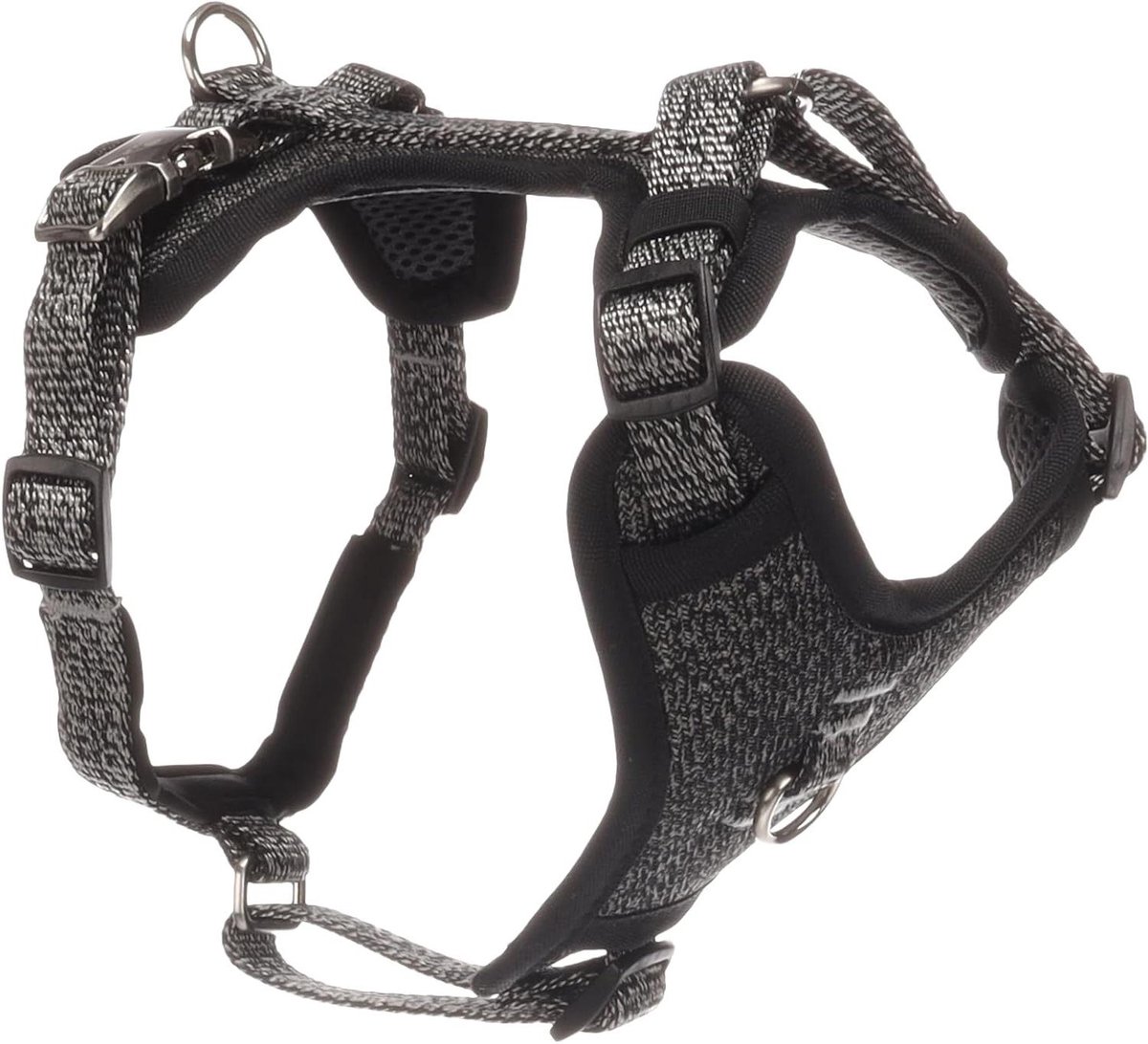 Hondentuig Mago - Honden tuigje - Hond uitlaten - Traploos verstelbaar - 25-43cm nek 30-45cm borst - Donkergrijs