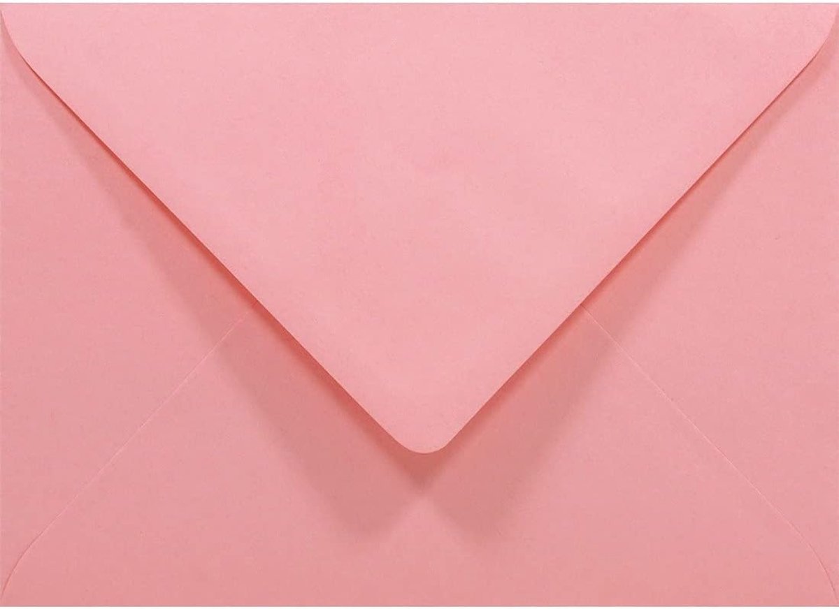 100 stuks roze B6 enveloppen 125x175mm Rainbow 80g puntklep zonder venster voor bruiloft kerstmis wenskaarten uitnodigingen | 80 g Rainbow · opvallende enveloppen voor doop, bruilo