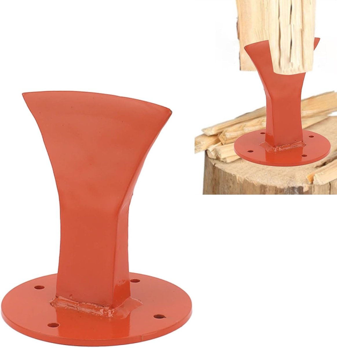Kolommen, Houten Splitters Handmatig Brandhout Splitter Split Wig voor Hout voor Binnen en Buiten Hack-klotz Spleet Blokblok Brandhout Spleten Gesmede Staal, Oranje