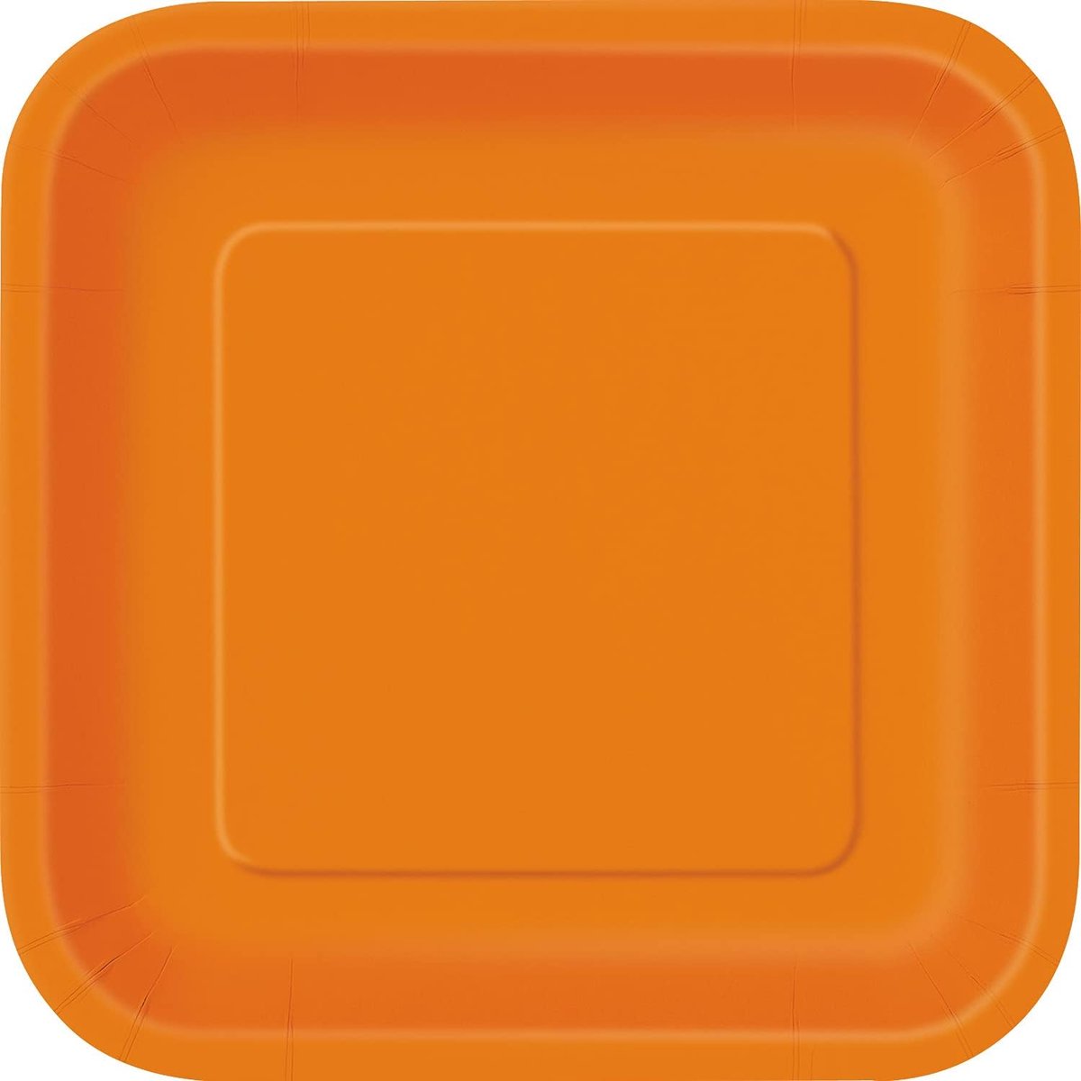32341EU - Milieuvriendelijke Vierkante Papieren Borden - 23 cm - Oranje Kleur - 14 Stuks (Pak van 1)