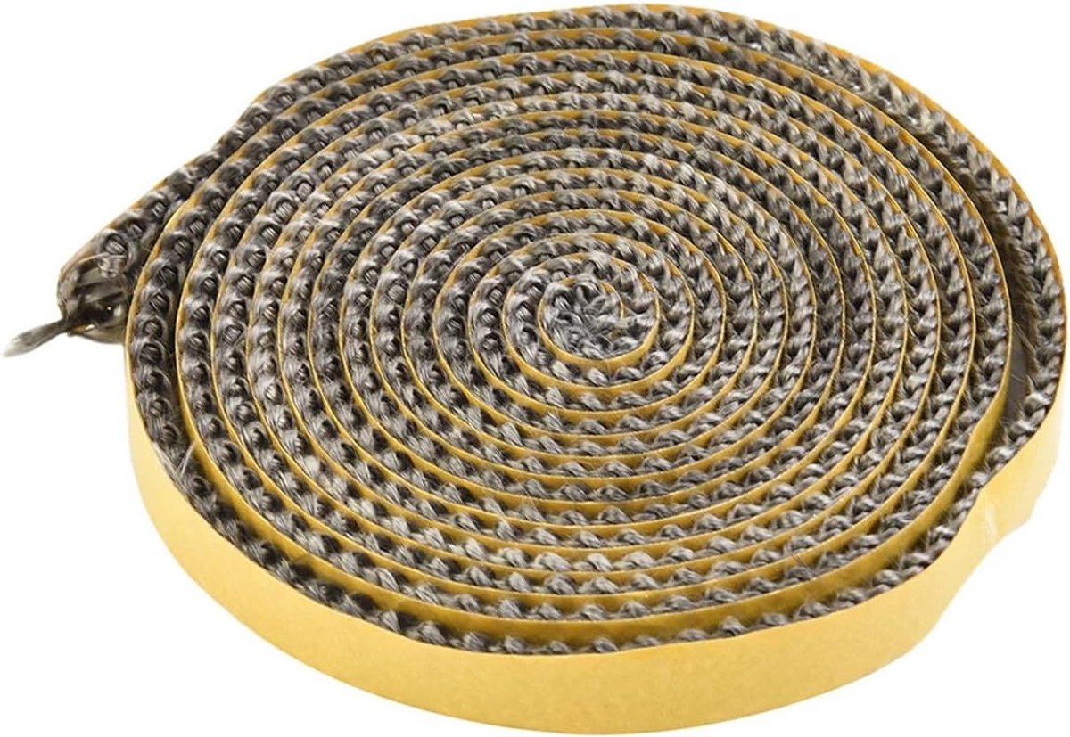 Kacheltouw zelfklevend 3mm x 12mm - glasvezelafdichter - vervangingskoord - ideaal voor schoorsteen en openhaard - SnelShoppen