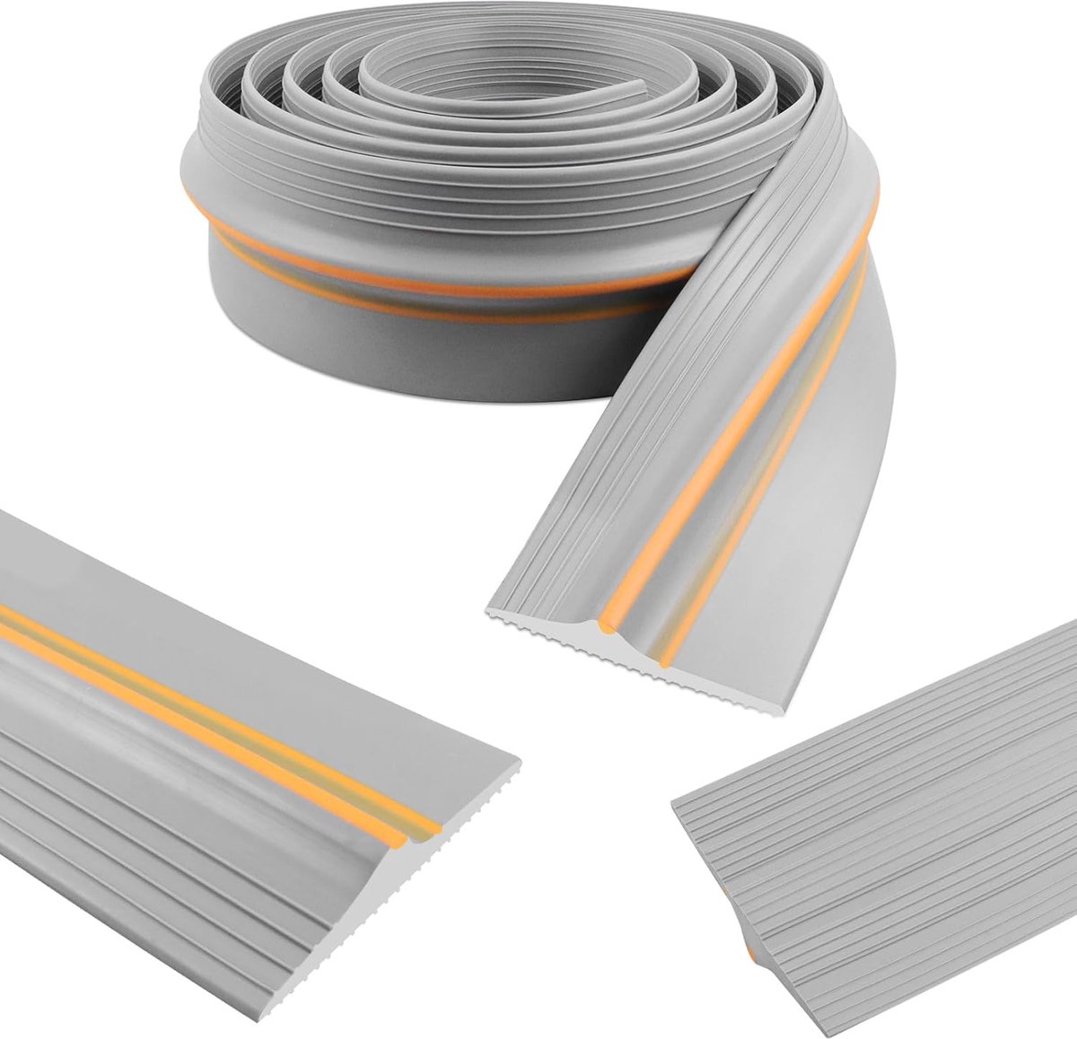 afdichting Rubber garagedeur drempel afdichting Weerbestendige vloer afdichting stripsvoor garages en magazijnen (80mm×18mm×3m, grijs)