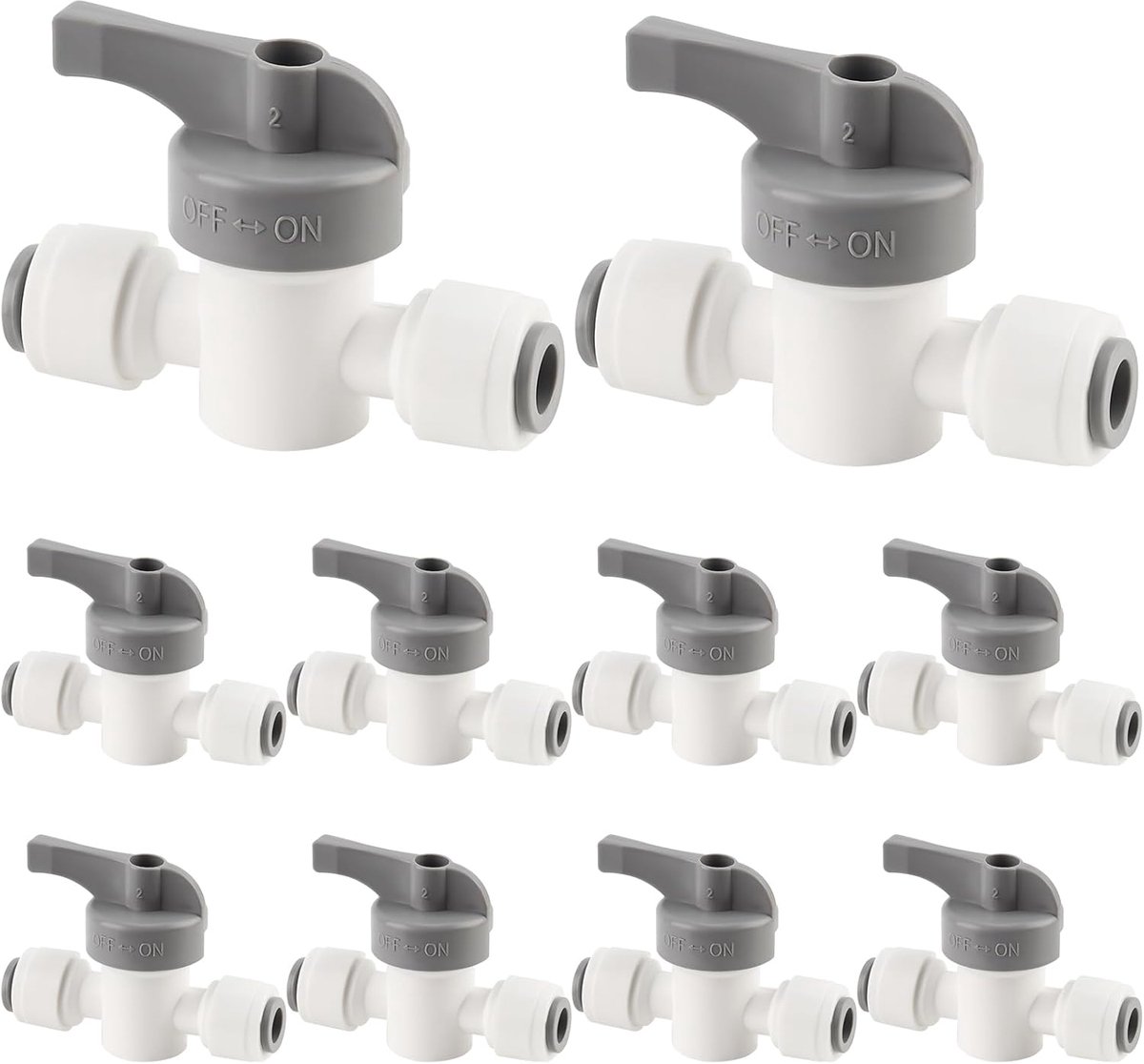 10 stuks snel aansluitbare druppelirrigatie kleppen, 1/4" druppelirrigatie afsluitklep baardige schakelkleppen druppellijn onderdelen voor 1/4 inch druppelirrigatie buizen tuin gazon