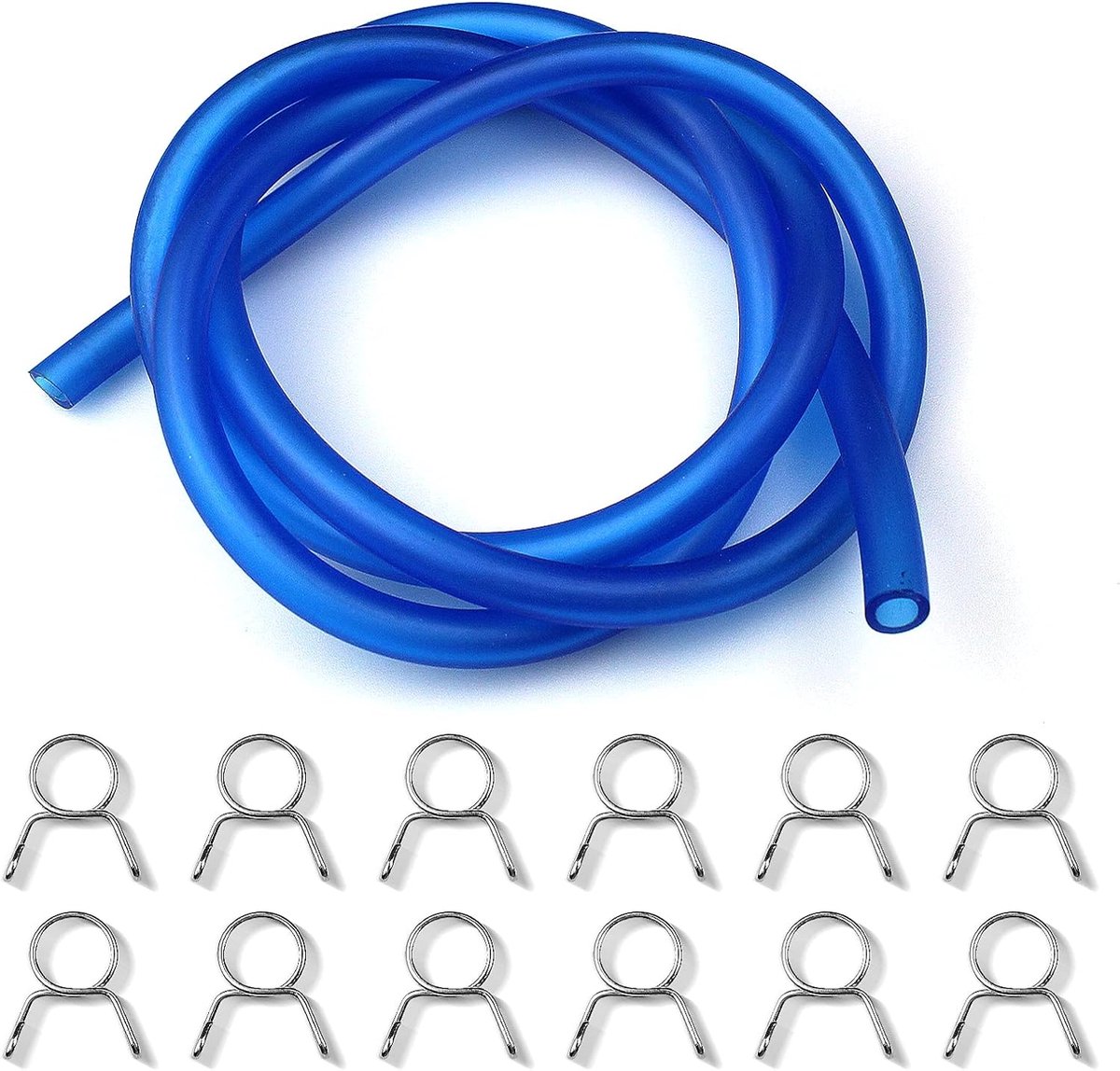 5 mm Brandstoflijnslangen 12 stuks Slang Klemmen Tankslang kit Motorfiets Benzineslang (1 m) voor Autolagermotor Grasmaaier Scooter