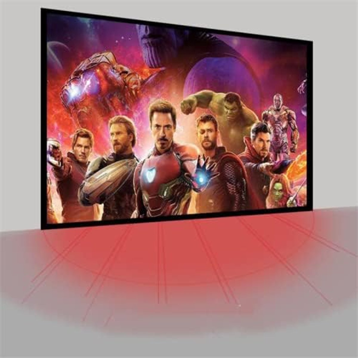 SnelShoppen - Projectiescherm 100 inch met Statief - HD Vouwbaar Projectiescherm voor Thuisbioscoop, Kantoor, Binnen en Buiten - Inclusief Draagtas