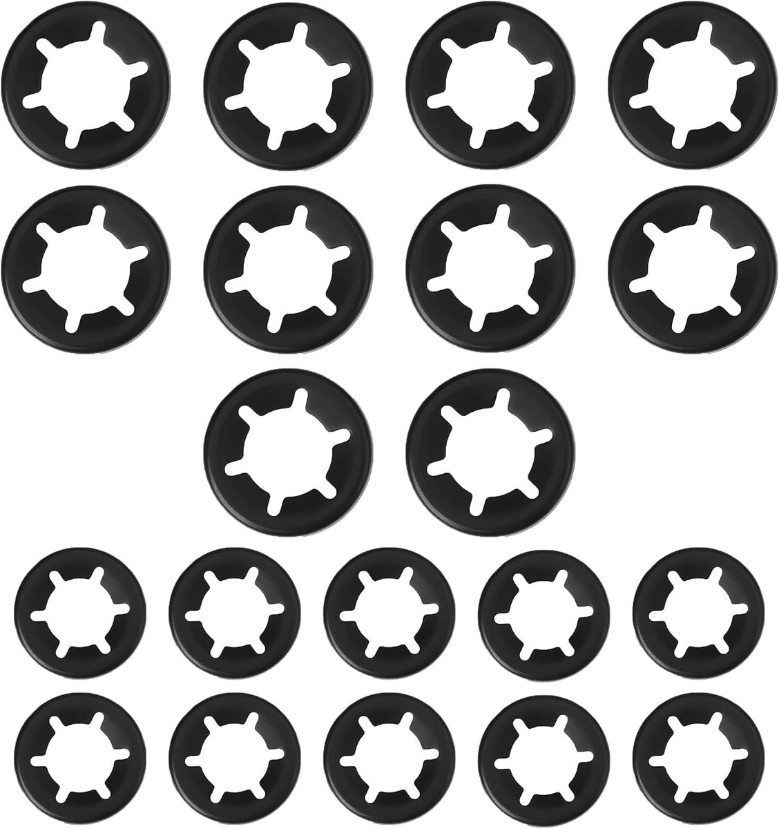 20 stuks M8 en M10 grasmaaier-wielhouderschijven van mangaanstaal, houderringen, veerringen, bevestigingsclips voor grasmaaiers en tuingereedschap, reserveonderdelen, reparatieaccessoires (20)