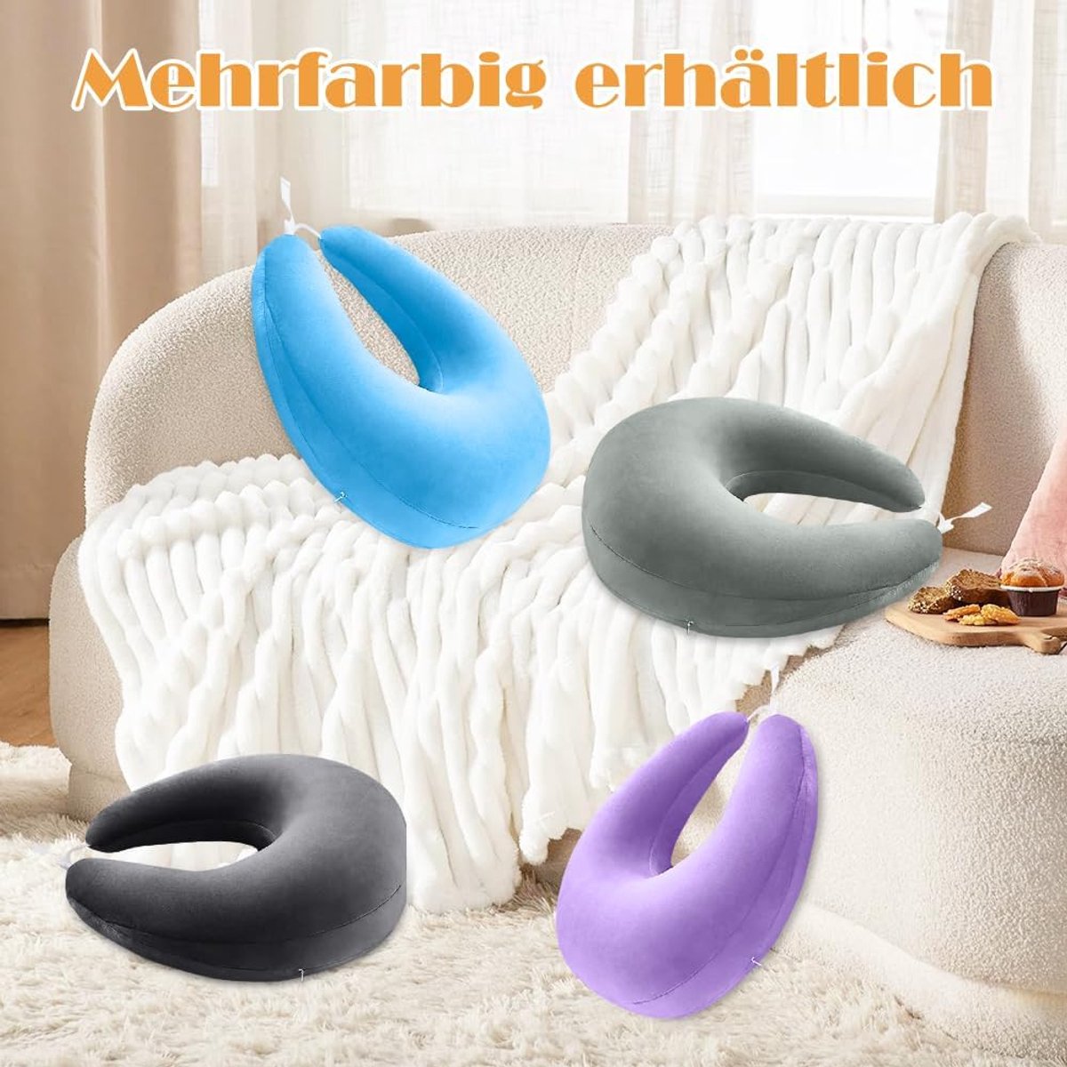 Ergonomisch crealis-kussen, leeskussen, draagbaar gehaakt kussen, steunkussen, licht, ergonomisch gamingarmkussen voor lezen, spelen, werken en haken (blauw)