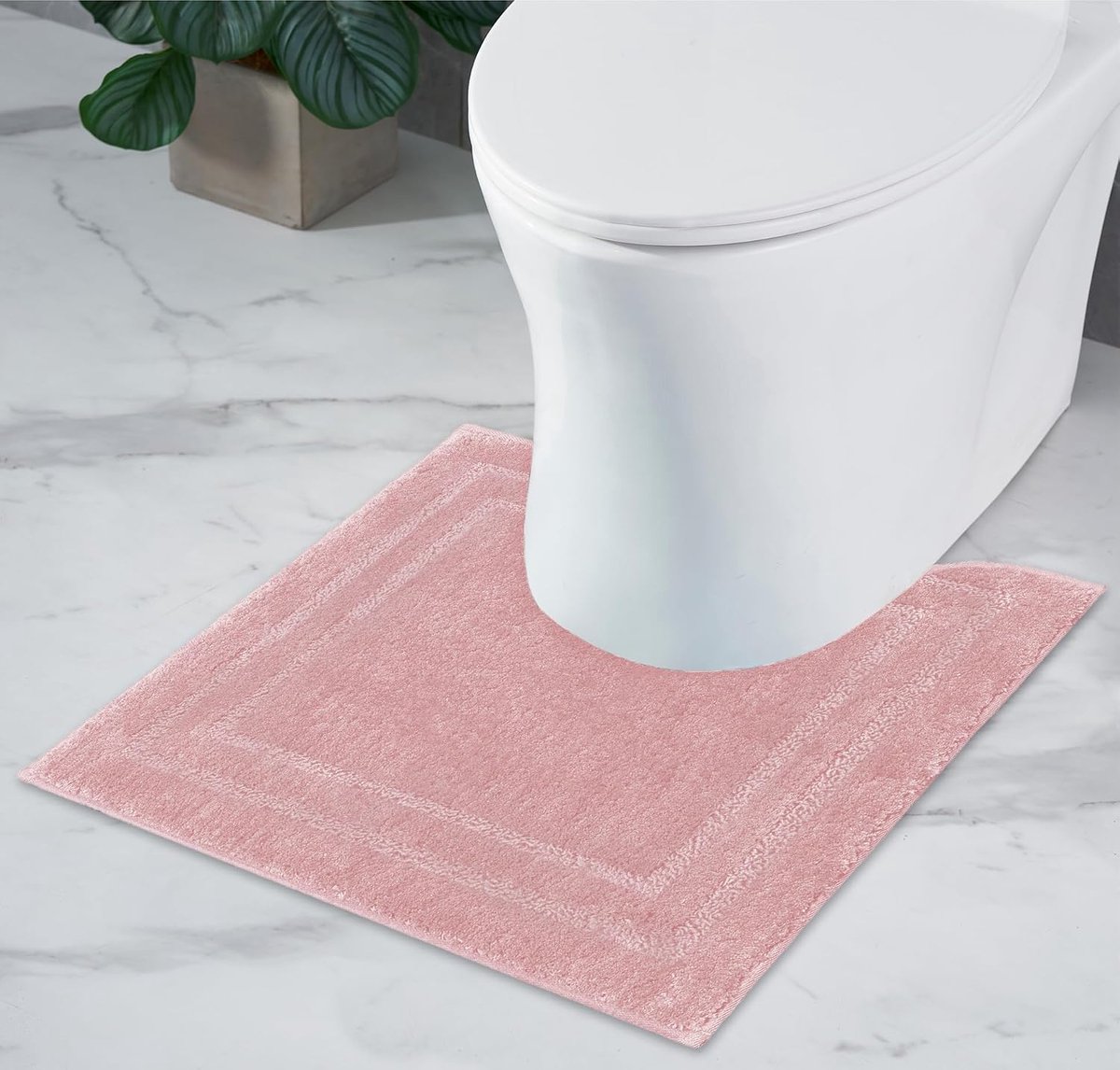 SnelShoppen - Decomira Badmat Antislip 45x45cm Roze | Super Absorberend en Machinewasbaar | Ideaal voor Badkamer, Douche, Bad of WC