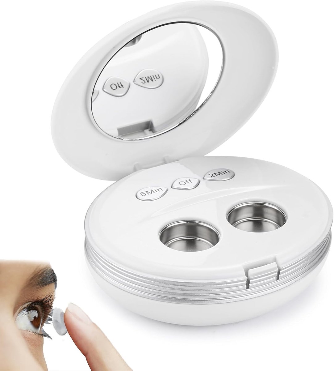 BlumWay De ultrasone contactlensreiniger met USB-lader is compact en draagbaar voor zachte lenzen, harde lens, contactlenzen, gekleurde lens, RGP- en OK-lens