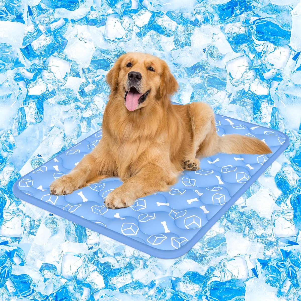 Dog Cooling Mat 2.0,110 * 80 Thicken Cooling Mat for Extra Large Dog, Internal Waterproof& Endothermic Color Changing Arc-Chill Cool Fiber(QMAX>0.5) for Pet in Summer, Washable, Non-Toxic