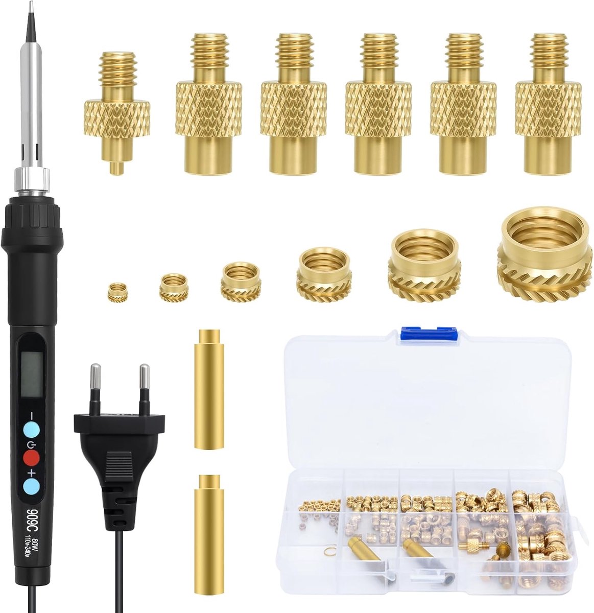 Solderset 139-delig - M2/M3/M4/M5/M6/M8 - Draadinsserts en soldeertips - Perfect voor DIY-projecten - ShopVlot