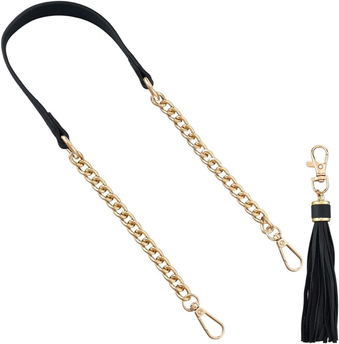 SnelShoppen - PU Leren Ring Ketting Strap met Kwast Pendant 60cm Microfiber Leren Tas Vervangingsriem voor Vrouwen Schouder Crossbody Handtas DIY Knut