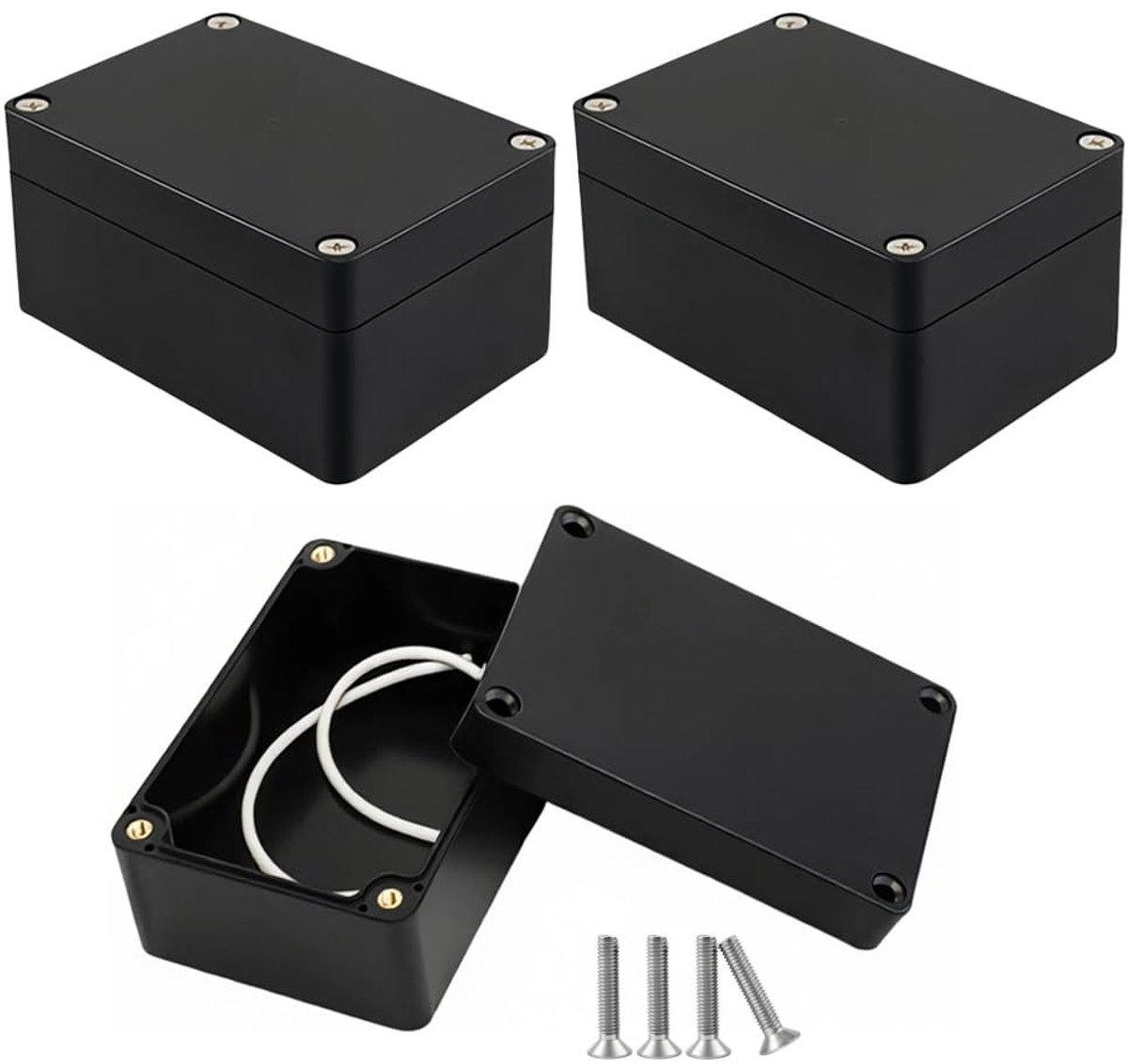 3 Pack Junction Box Waterproof Electronic Case Plastic ABS Cable Housing Distributor Box Dustproof Weatherproof for - ShopVlot