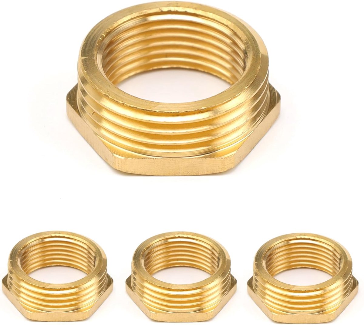 Reducer 1 inch to 3/4 inch, 4pcs brass screw connection, 3/4 female thread to 1 inch male thread, brass reducer, male - ShopVlot