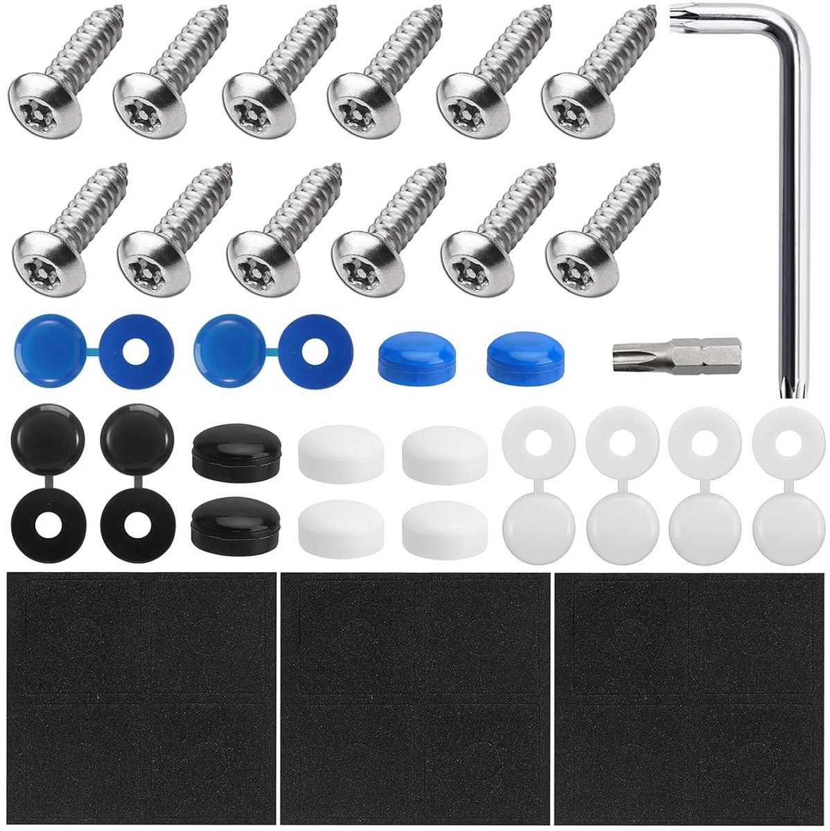 Stainless Steel License Plate Screws, License Plate Frame, Car Screws, Accessories Set, Cover, License Plate Screws - ShopVlot