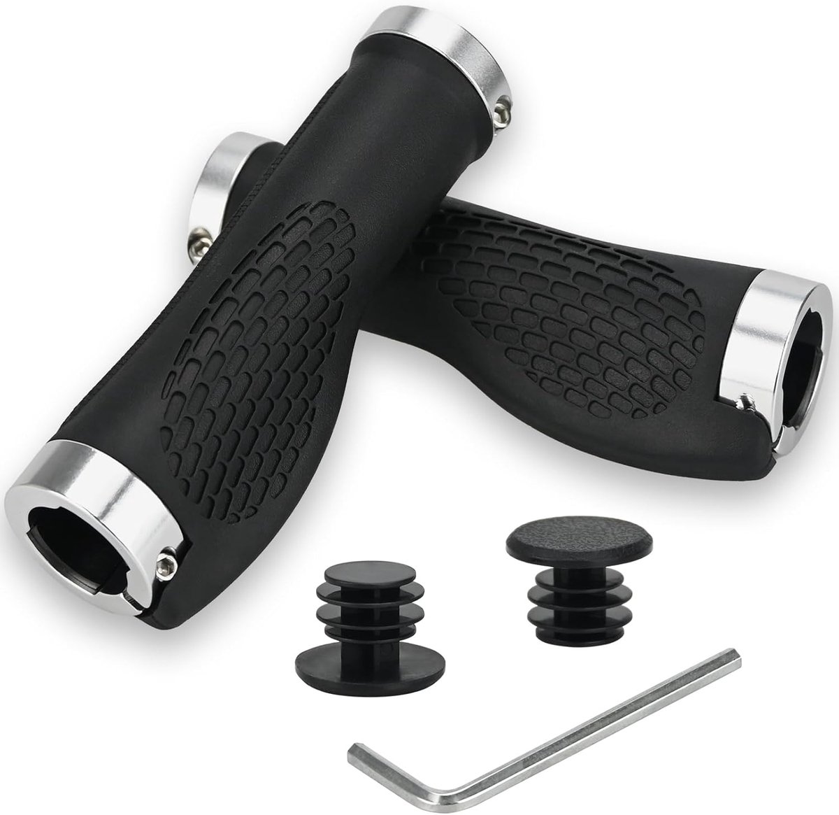 Fietshandgrepen, antislip, ergonomische MTB-handgrepen, twee zijden, vergrendelbaar ontwerp voor 22,2 mm - ShopVlot