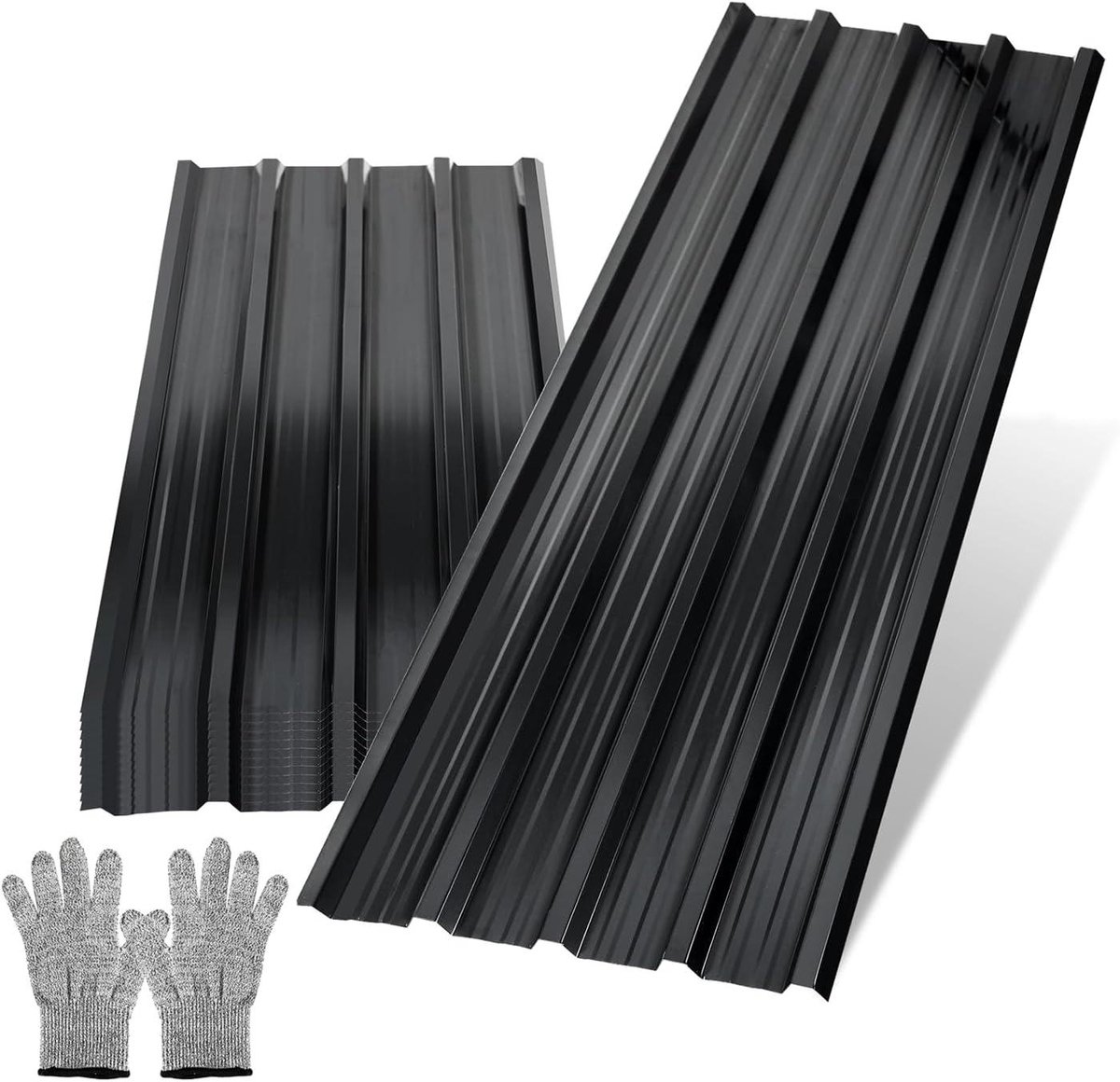 Profielplaten - Golfplaten Dakplaten - Dakbedekking Schuur - Verzinkt Staal - 129 x 46 cm - Antraciet