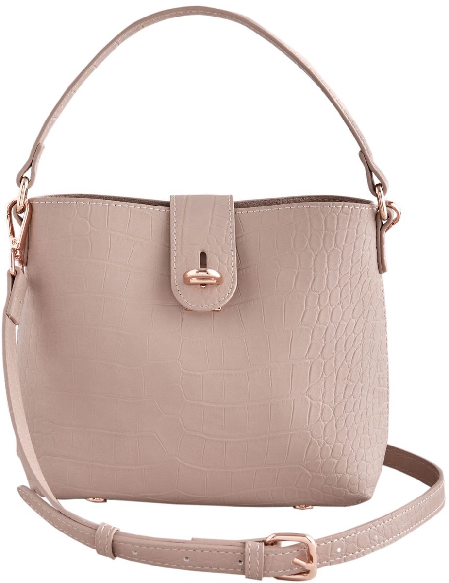 Next - Dames - Handtas met krokodilleneffect - Roze