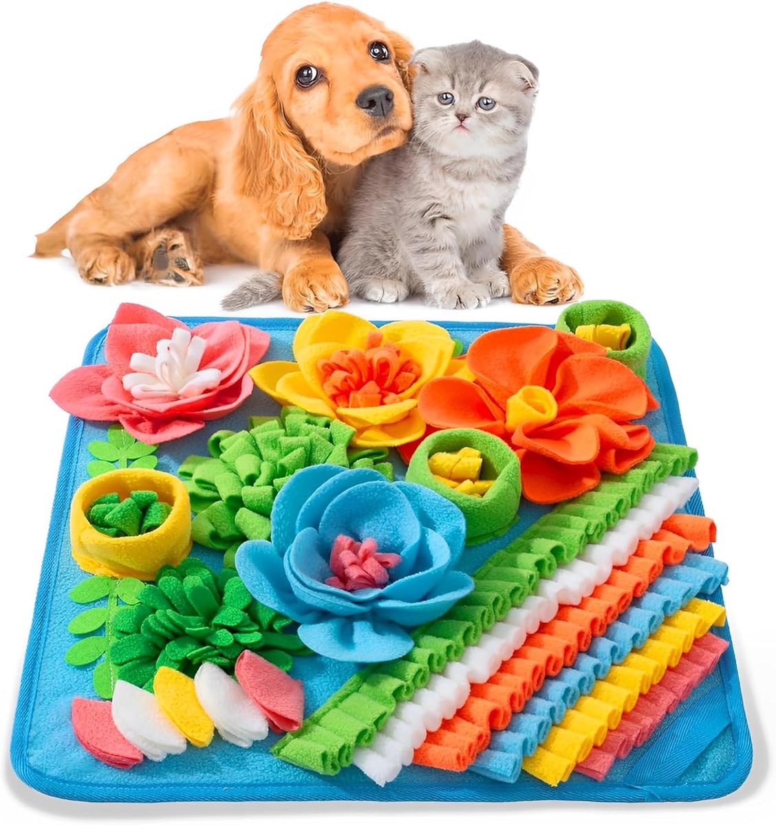 Snuffelmat Hond - Voer Speelmat - Langzamer Eten - Antislip Bodem - 39 x 39 cm - Grijs