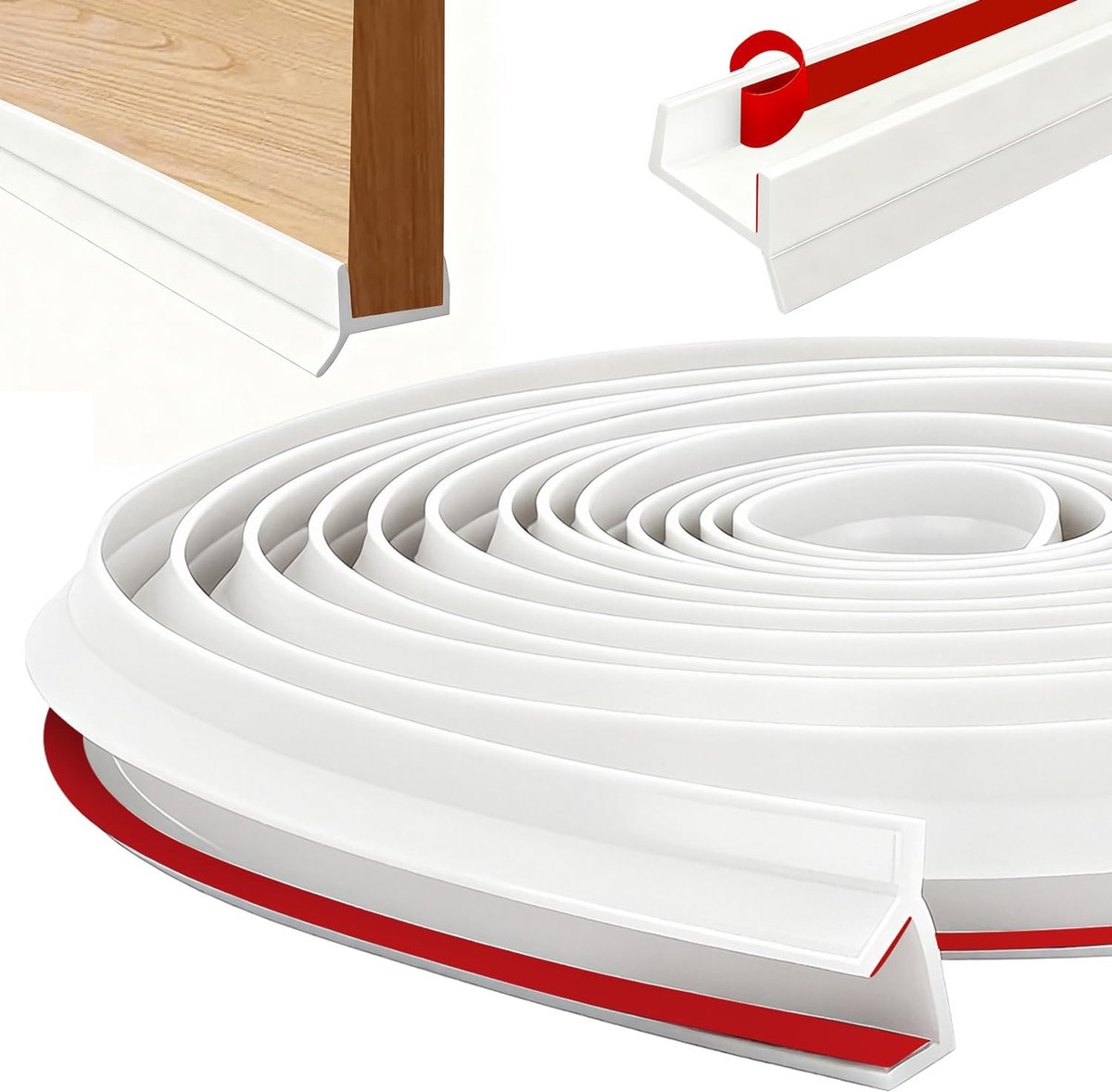 Plinth Seal Profile for Pedestal, 5 m, Seal for Kitchen Base, Self-Adhesive PVC, for Kitchen Base, Door Seal Strips - ShopVlot