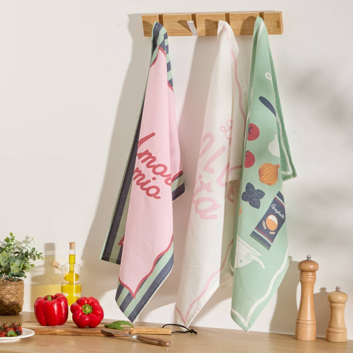 Set van 3 katoenen theedoeken DELLA PASTA