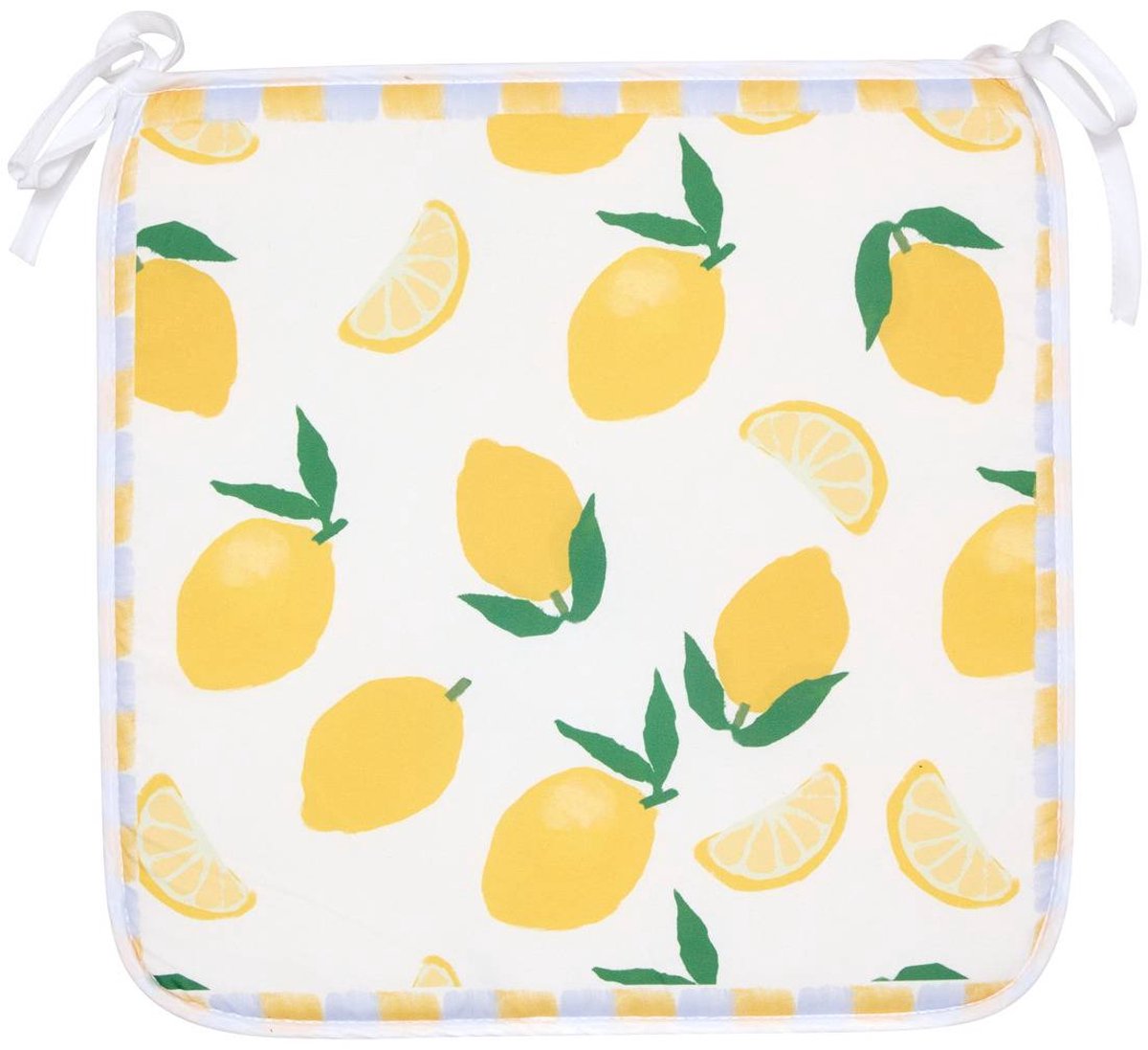 Stoelkussen met citroenprint FRUITY