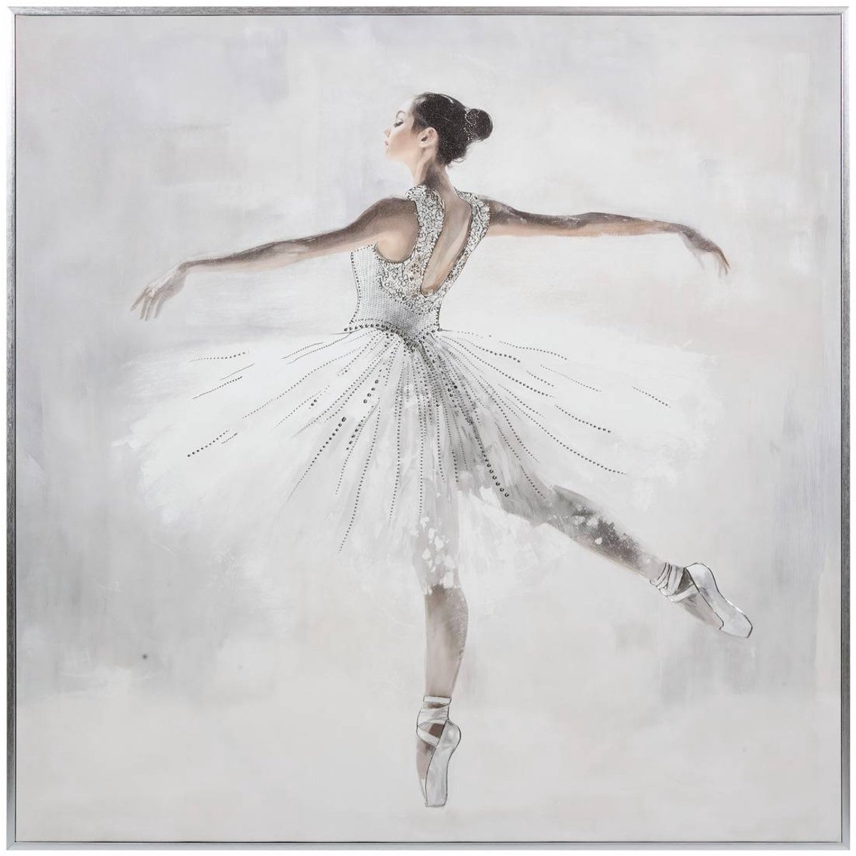 Canvasdoek met danseres, glanzende details VIVI
