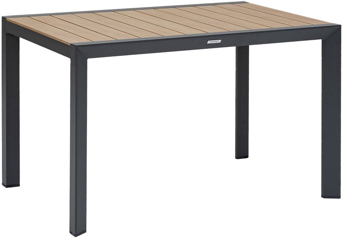 Tuintafel voor 4 personen van aluminium met houtlook ÉVASION
