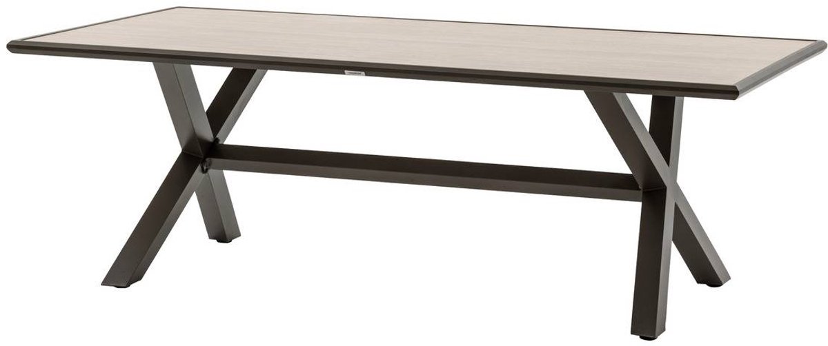 Aluminium tuintafel voor 8 personen met kruisvormig onderstel AXIOME