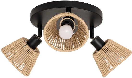 Atmosphera Myah Plafondlamp - Metaal & Touw, 3 Lampen, 25 cm