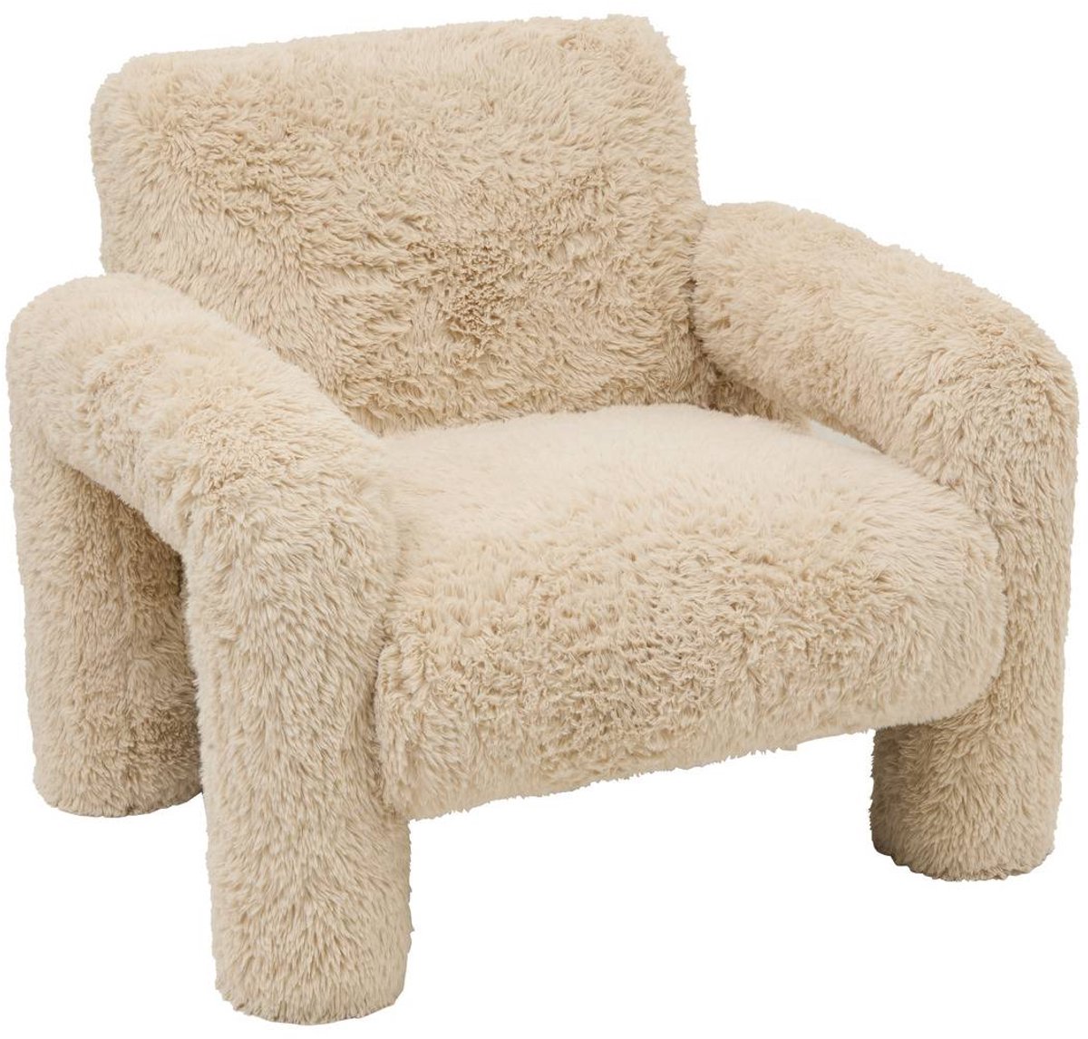 Fauteuil Elyon fourrure H.72cm beige