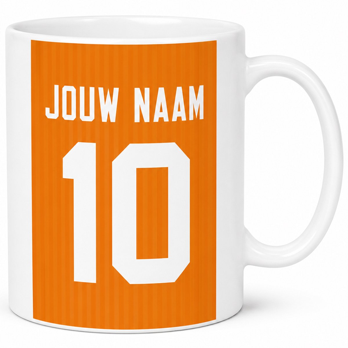 Voetbalmok Allstar Collection – Kleur Oranje – Gepersonaliseerde Mok met Naam en Rugnummer – Voetbal Mok – 325 ml