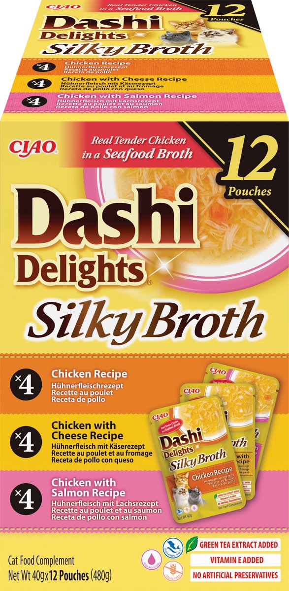 INABA CIAO Dashi Delight Silky Broth Kip Natvoer in Saus 12x40g